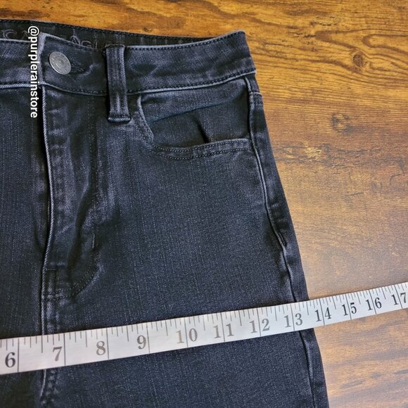 American Eagle Jeans 4 Jegging Super Hi Rise 360 Next Level Stretch Black Wash - Picture 8 of 12